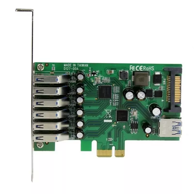 StarTech.com 7 prievadų PCI Express USB 3.0 kortelė – standartinė ir mažo profilio konstrukcija
