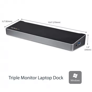 StarTech.com USB 3.0 dokavimo stotelė trims monitoriams – 1x HDMI – 2x DisplayPort