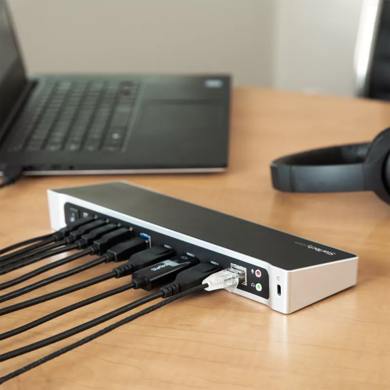 StarTech.com USB 3.0 dokavimo stotelė trims monitoriams – 1x HDMI – 2x DisplayPort