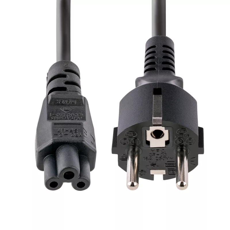 StarTech.com 3 m maitinimo laidas nešiojamam kompiuteriui, EU Schuko į C5, 2,5 A 250 V, 18 AWG