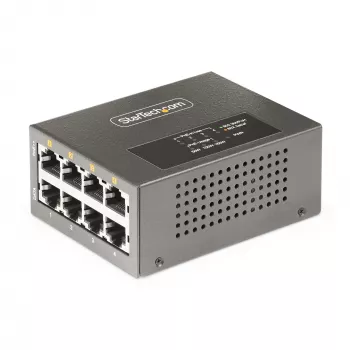 StarTech.com 4 prievadų kelių gigabitų PoE++ injektorius, 5/2,5/1G Ethernet (NBASE-T), PoE/PoE+/PoE++ (802.3af/802.3at/802.3bt), 160W galios biudžetas, montavimas ant sienos/DIN bėgio, nevaldomas