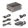 StarTech.com 4 prievadų kelių gigabitų PoE++ injektorius, 5/2,5/1G Ethernet (NBASE-T), PoE/PoE+/PoE++ (802.3af/802.3at/802.3bt), 160W galios biudžetas, montavimas ant sienos/DIN bėgio, nevaldomas