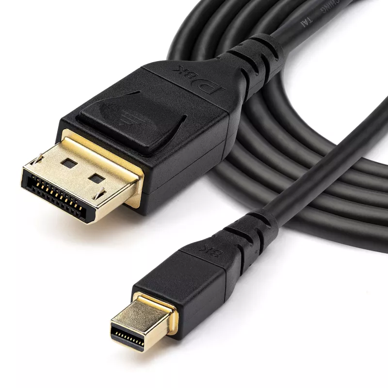 StarTech.com 1 m VESA sertifikuotas Mini DisplayPort į DisplayPort 1.4 laidas – 8K 60Hz HBR3 HDR – itin plonas (34 AWG) Ultra HD 4K 120Hz – monitoriaus/vaizdo laidas