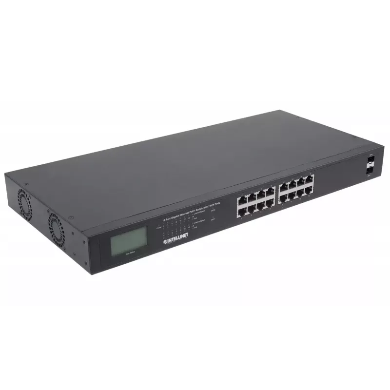 Nevaldomas jungiklis Intellinet 16 prievadų Gigabit Ethernet PoE+ 370W