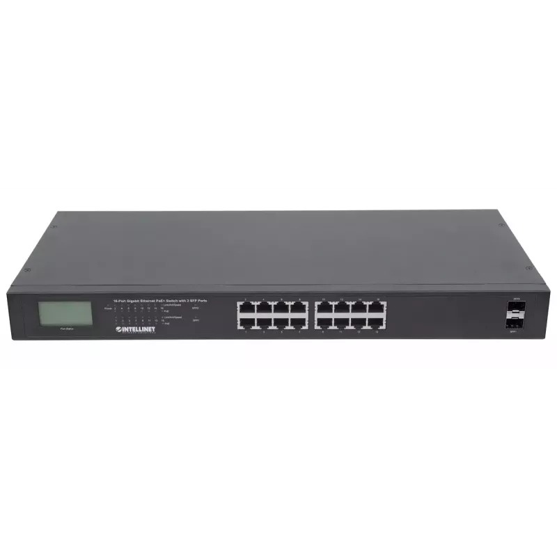 Nevaldomas jungiklis Intellinet 16 prievadų Gigabit Ethernet PoE+ 370W