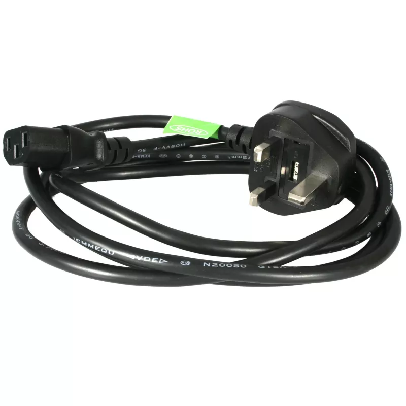 StarTech.com 6 pėdų (1,8 m) JK kompiuterio maitinimo laidas, 18AWG, BS 1363 į C13, 10A 250V, juodas, atsarginis kintamosios srovės maitinimo laidas, virdulio laidas / JK maitinimo laidas, PC maitinimo laidas, TV / monitoriaus maitinimo laidas