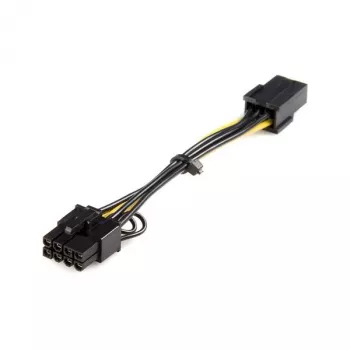 StarTech.com PCI Express 6 kontaktų į 8 kontaktų maitinimo adapterio laidas, PCI-E (8 kontaktų), PCI-E (6 kontaktų), 0,155 m, Kištukas, Lizdas, Tiesus