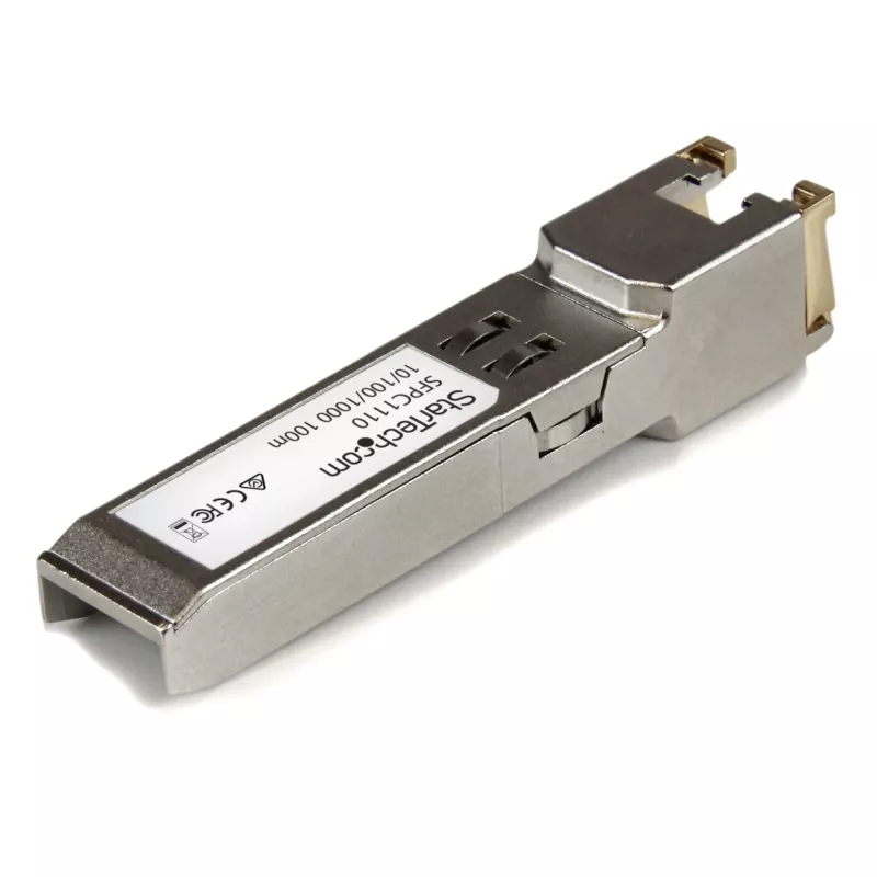 StarTech.com Cisco SFP-GE-T suderinamas SFP siųstuvas-imtuvas – varinis, RJ45, 10/100/1000 Mbps, 100 m, skirtas Cisco IE3400, IE3300, IE3200