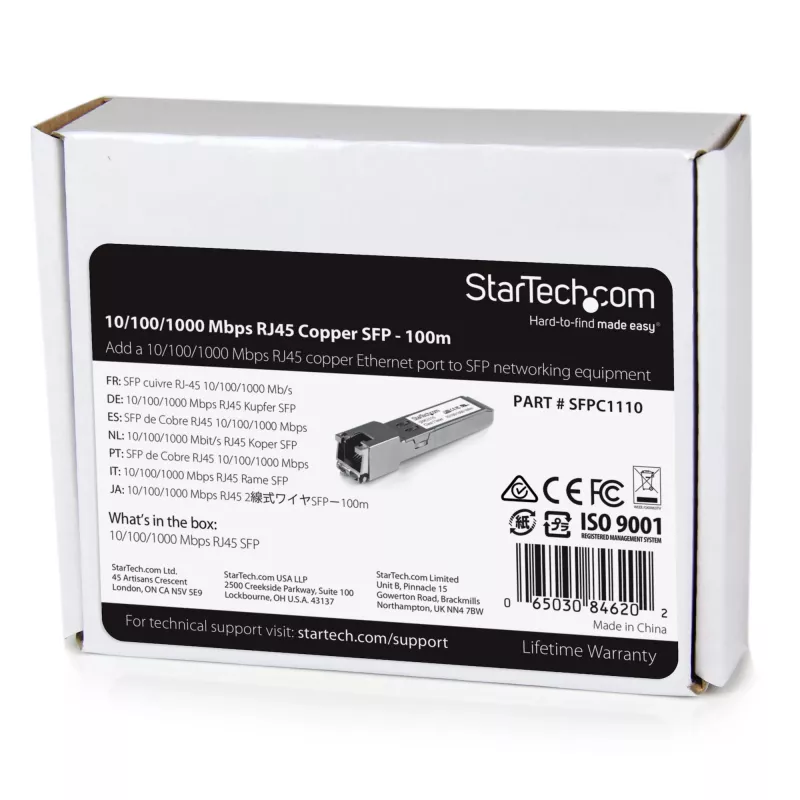 StarTech.com Cisco SFP-GE-T suderinamas SFP siųstuvas-imtuvas – varinis, RJ45, 10/100/1000 Mbps, 100 m, skirtas Cisco IE3400, IE3300, IE3200