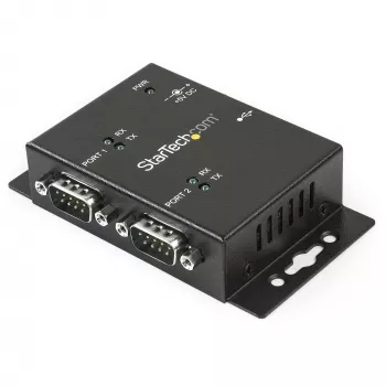 StarTech.com 2 prievadų pramoninis USB į RS232 adapteris su DIN bėgio laikikliais