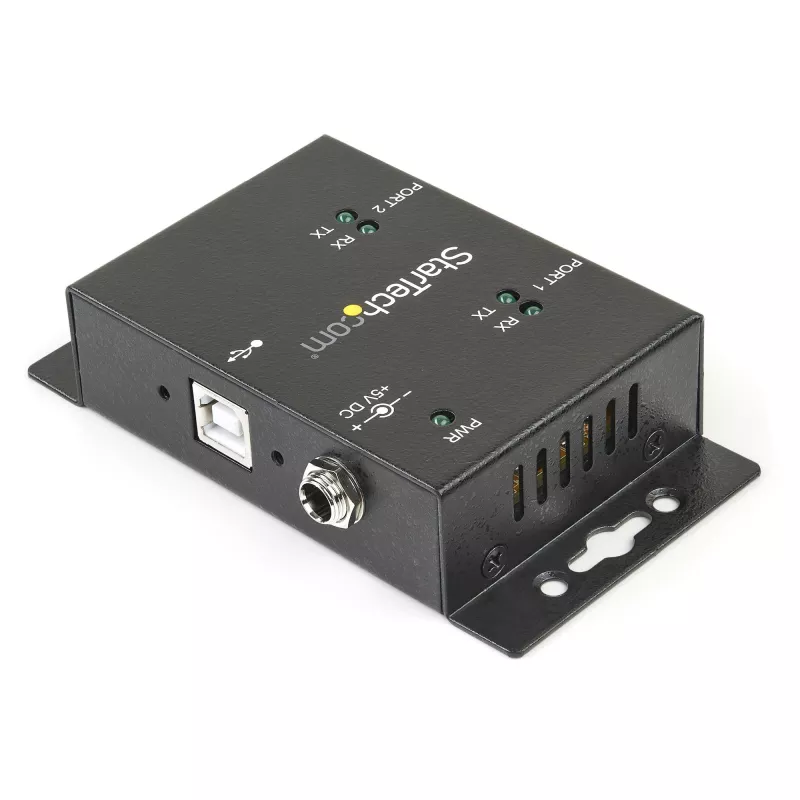 StarTech.com 2 prievadų pramoninis USB į RS232 adapteris su DIN bėgio laikikliais