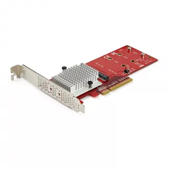 StarTech.com Dviguba M.2 PCIe SSD adapterio kortelė - x8 / x16 Dviguba NVMe arba AHCI M.2 SSD į PCI Express 3.0 - M.2 NGFF PCIe (M-Key) suderinama - Palaiko 2242, 2260, 2280 - JBOD - Mac & PC