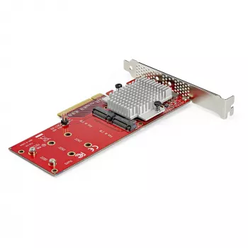StarTech.com Dviguba M.2 PCIe SSD adapterio kortelė - x8 / x16 Dviguba NVMe arba AHCI M.2 SSD į PCI Express 3.0 - M.2 NGFF PCIe (M-Key) suderinama - Palaiko 2242, 2260, 2280 - JBOD - Mac & PC