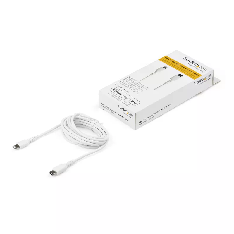 StarTech.com 2 m baltas USB-C į Lightning laidas su aramido pluoštu, MFi sertifikuotas