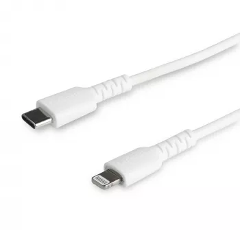 StarTech.com 1 m baltas USB-C į Lightning laidas – tvirtas aramidinio pluošto USB Type C į Lightning įkrovimo/sinchronizavimo kabelis, Apple MFi sertifikuotas, iPad/iPhone
