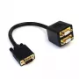 StarTech.com VGASPL1VV VGA šakotuvo kabelis (1 į 2 VGA), HD-15 kištukas/lizdas, 0,3 m, paauksuotos jungtys, juodas
