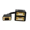 StarTech.com VGASPL1VV VGA šakotuvo kabelis (1 į 2 VGA), HD-15 kištukas/lizdas, 0,3 m, paauksuotos jungtys, juodas