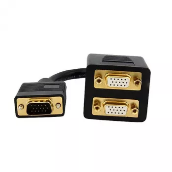 StarTech.com VGA skirstytuvas 0,3 m, VGA (D-Sub) kištukas į 2x VGA (D-Sub) lizdus, juodas