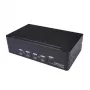 StarTech.com 4 prievadų dvigubas DisplayPort KVM jungiklis - 4K 60Hz, 3840 x 2160 pikseliai, 4K Ultra HD, montavimas į stelažą, 18 W, 2U, juodas