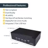 StarTech.com 4 prievadų dvigubas DisplayPort KVM jungiklis - 4K 60Hz, 3840 x 2160 pikseliai, 4K Ultra HD, montavimas į stelažą, 18 W, 2U, juodas