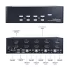StarTech.com 4 prievadų dvigubas DisplayPort KVM jungiklis - 4K 60Hz, 3840 x 2160 pikseliai, 4K Ultra HD, montavimas į stelažą, 18 W, 2U, juodas