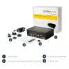StarTech.com 4 prievadų dvigubas DisplayPort KVM jungiklis - 4K 60Hz, 3840 x 2160 pikseliai, 4K Ultra HD, montavimas į stelažą, 18 W, 2U, juodas