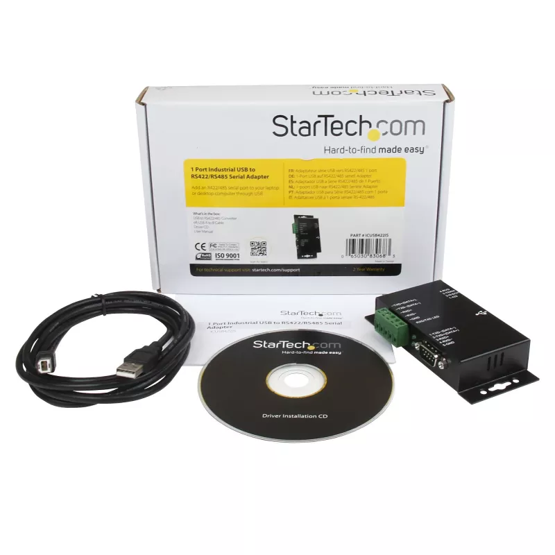 StarTech.com 1 prievado metalinis pramoninis USB į RS422/RS485 nuoseklus adapteris su izoliacija