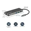 StarTech.com USB-C kelių prievadų adapteris - USB-C kelioninis dokas į 4K HDMI, 3x USB 3.0 šakotuvas, SD/SDHC, GbE, 60W PD 3.0 praėjimas - USB Type-C/Thunderbolt 3