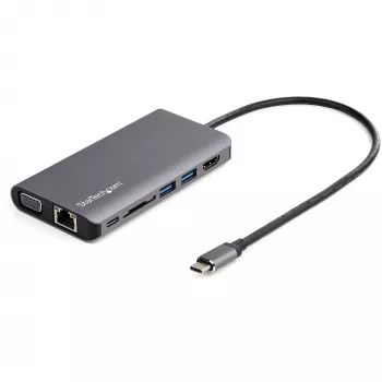 StarTech.com USB-C Mini kelioninis dokas su 4K HDMI / 1080p VGA, 3x USB 3.0, SD, GbE, garsu, 100W PD perdavimu