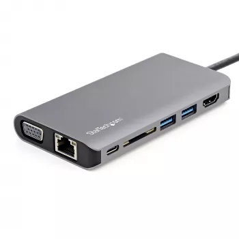 StarTech.com USB-C Mini kelioninis dokas su 4K HDMI / 1080p VGA, 3x USB 3.0, SD, GbE, garsu, 100W PD perdavimu