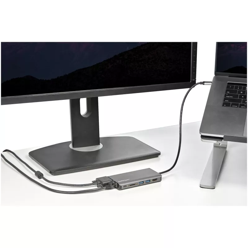 StarTech.com USB-C Mini kelioninis dokas su 4K HDMI / 1080p VGA, 3x USB 3.0, SD, GbE, garsu, 100W PD perdavimu