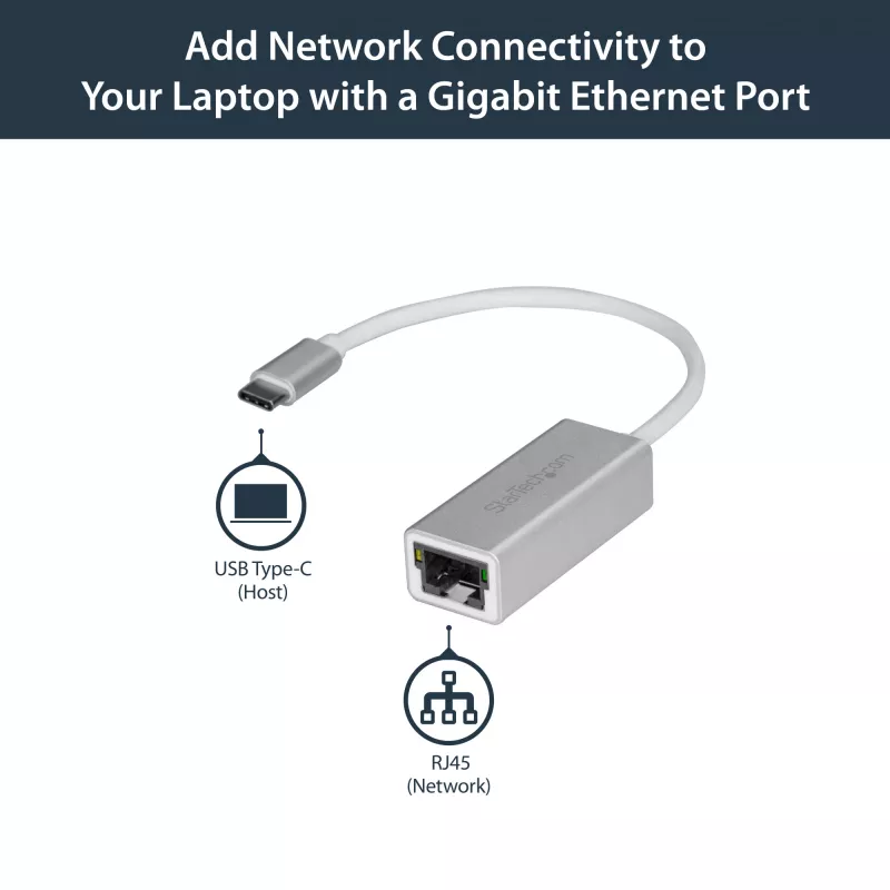 StarTech.com USB-C į Gigabit tinklo adapteris – sidabrinis