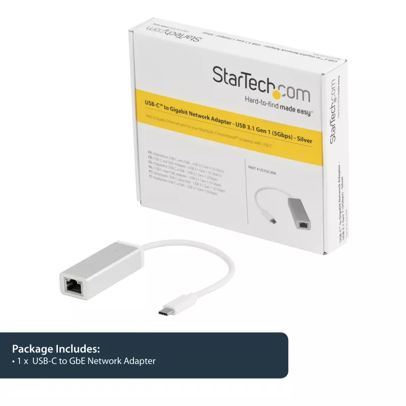 StarTech.com USB-C į Gigabit tinklo adapteris – sidabrinis