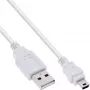 InLine USB 2.0 Mini laidas, A tipo kištukas / mini-B kištukas (5 kontaktų), baltas, 0,5 m