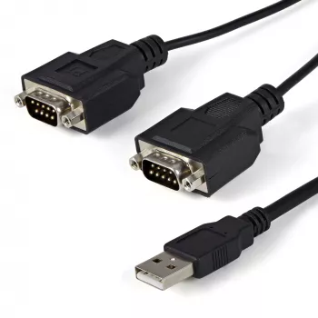 StarTech.com 1,8 m 2 prievadų FTDI USB į RS232 adapterio kabelis su COM išlaikymu