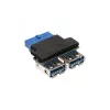 InLine USB 3.0 adapteris vidinis 2x USB A lizdas ant pagrindinės plokštės jungties
