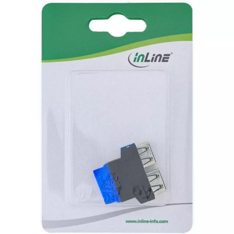 InLine USB 3.0 adapteris vidinis 2x USB A lizdas ant pagrindinės plokštės jungties