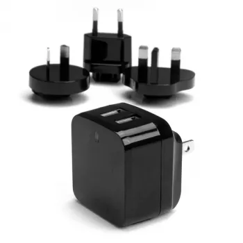 StarTech.com USB sieninis įkroviklis su dviem prievadais – tarptautinis keliavimui – 17W/3.4A – juodas