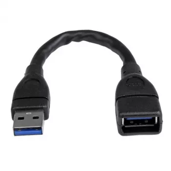 StarTech.com USB 3.0 A-A prailginimo kabelis - 6 col., juodas, 0,152 m, USB A, USB A, USB 3.2 Gen 1 (3.1 Gen 1), 5 Gbit/s