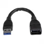 StarTech.com USB 3.0 A-A prailginimo kabelis - 6 col., juodas, 0,152 m, USB A, USB A, USB 3.2 Gen 1 (3.1 Gen 1), 5 Gbit/s