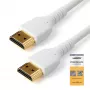 StarTech.com 6ft (2m) Lieknas HDMI 2.0 laidas, lankstus Premium sertifikuotas HDMI laidas su Ethernet, UHD 4K 60Hz HDR10, tvirtas aramidinio pluošto dizainas su TPE apvalkalu, baltas