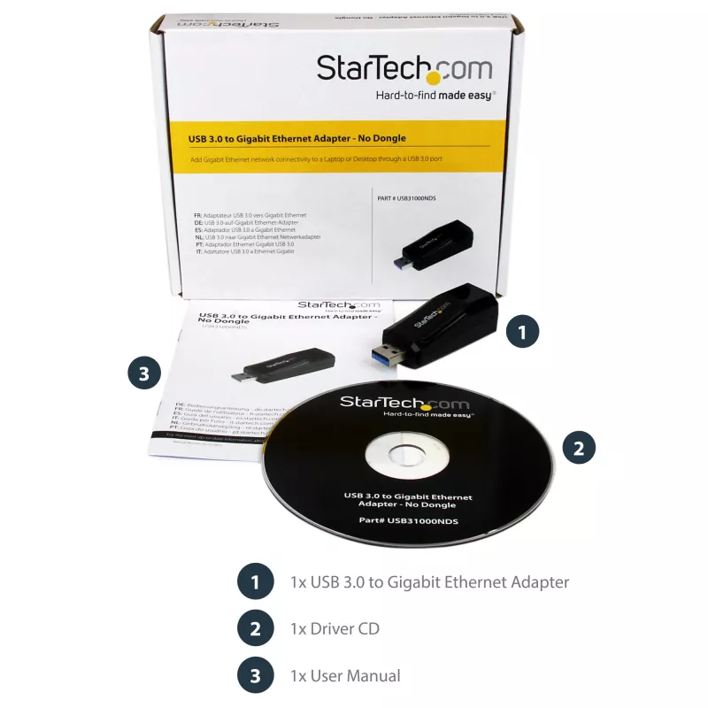 StarTech.com USB 3.0 į Gigabit Ethernet tinklo adapteris – 10/100/1000 Mbps