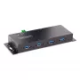 StarTech.com 4 prievadų pramoninis USB 3.0 5Gbps šakotuvas, tvirtas USB šakotuvas su ESD apsauga, DIN/sieninis/stalinis montavimas USB-A šakotuvas, USB plėtiklis su fiksuojamais prievadais, sunkiasvoris - TAA