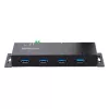 StarTech.com 4 prievadų pramoninis USB 3.0 5Gbps šakotuvas, tvirtas USB šakotuvas su ESD apsauga, DIN/sieninis/stalinis montavimas USB-A šakotuvas, USB plėtiklis su fiksuojamais prievadais, sunkiasvoris - TAA