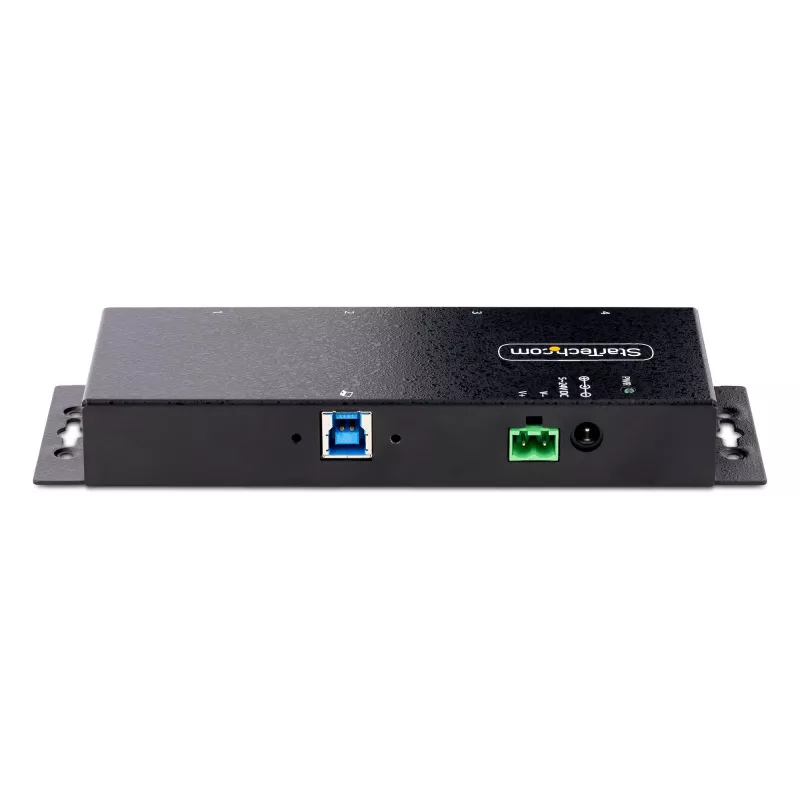 StarTech.com 4 prievadų pramoninis USB 3.0 5Gbps šakotuvas, tvirtas USB šakotuvas su ESD apsauga, DIN/sieninis/stalinis montavimas USB-A šakotuvas, USB plėtiklis su fiksuojamais prievadais, sunkiasvoris - TAA