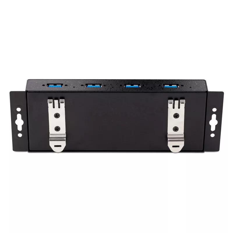 StarTech.com 4 prievadų pramoninis USB 3.0 5Gbps šakotuvas, tvirtas USB šakotuvas su ESD apsauga, DIN/sieninis/stalinis montavimas USB-A šakotuvas, USB plėtiklis su fiksuojamais prievadais, sunkiasvoris - TAA