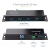 StarTech.com 4 prievadų pramoninis USB 3.0 5Gbps šakotuvas, tvirtas USB šakotuvas su ESD apsauga, DIN/sieninis/stalinis montavimas USB-A šakotuvas, USB plėtiklis su fiksuojamais prievadais, sunkiasvoris - TAA