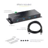 StarTech.com 4 prievadų pramoninis USB 3.0 5Gbps šakotuvas, tvirtas USB šakotuvas su ESD apsauga, DIN/sieninis/stalinis montavimas USB-A šakotuvas, USB plėtiklis su fiksuojamais prievadais, sunkiasvoris - TAA