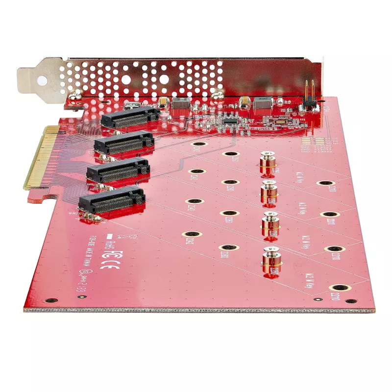 StarTech.com Quad M.2 PCIe adapterio kortelė, PCIe x16 į keturis NVMe arba AHCI M.2 SSD, PCI Express 4.0, 7,8GBps/diske, reikalinga bifurkacija, suderinama su Windows/Linux