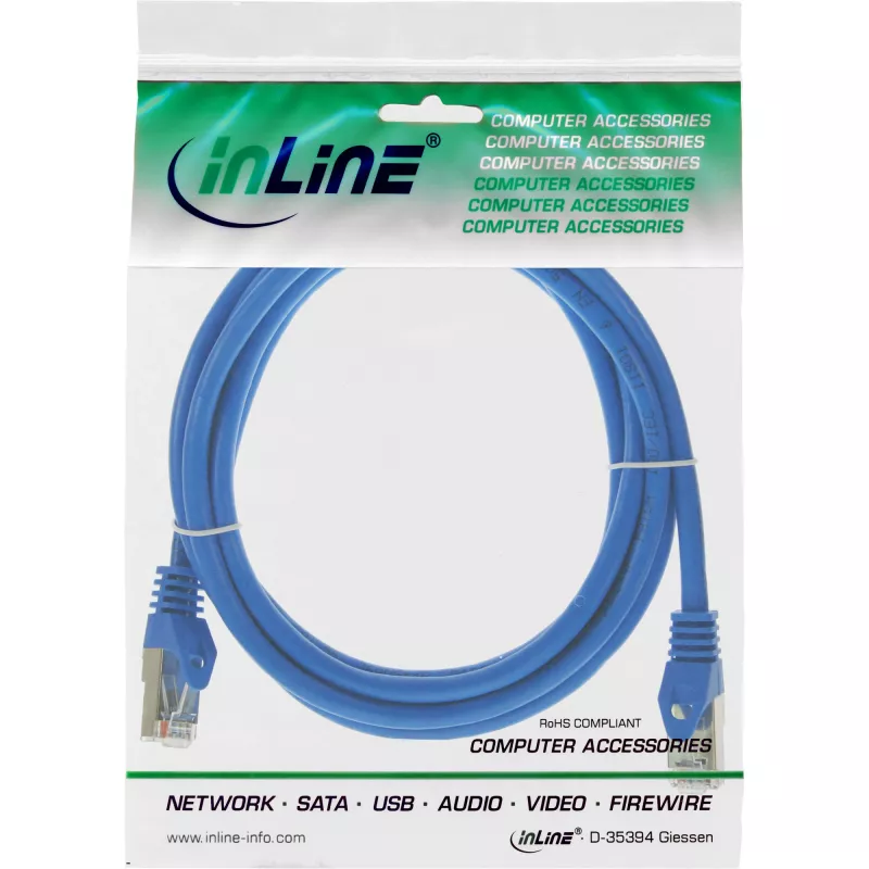 InLine Patch Cable F/UTP Cat.5e mėlynas 1 m